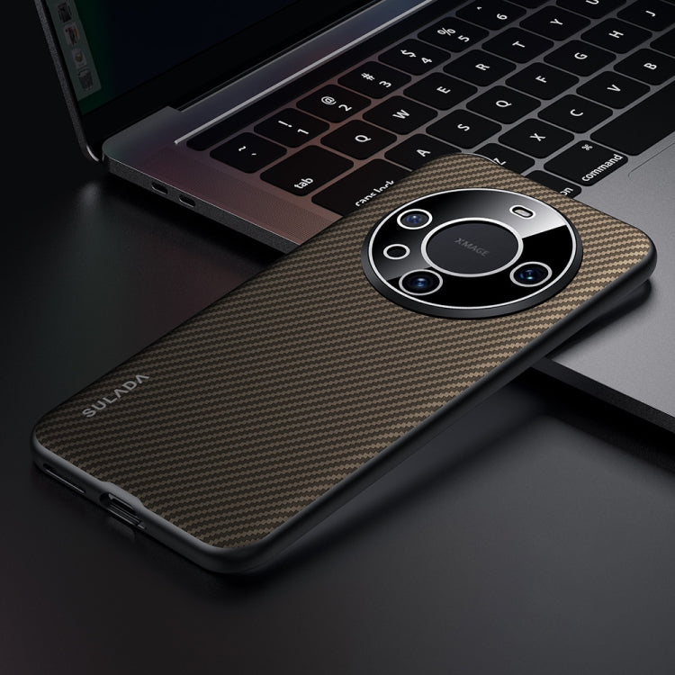For Huawei Mate 60 SULADA 600D Kevlar Texture PC Shockproof Phone Case(Brown)