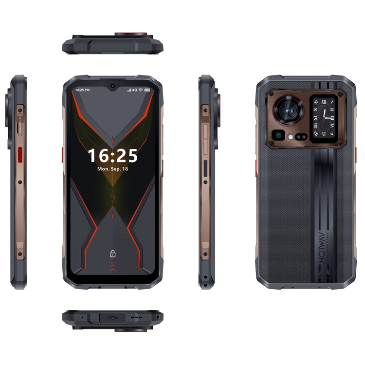 [HK Warehouse] HOTWAV Cyber 15, 12GB+256GB, IP68/IP69K Rugged Phone, 6280mAh, 6.6 inch Android 13 MediaTek MT6789 Helio G99 Octa Core, Network: 4G, NFC, OTG(Brone Gold)