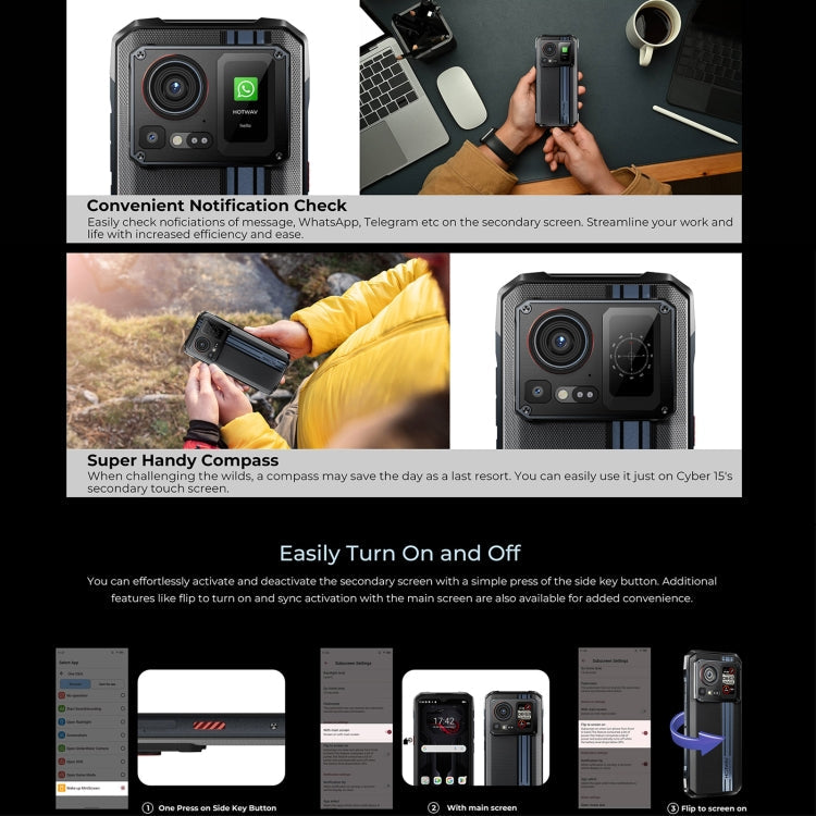 [HK Warehouse] HOTWAV Cyber 15, 12GB+256GB, IP68/IP69K Rugged Phone, 6280mAh, 6.6 inch Android 13 MediaTek MT6789 Helio G99 Octa Core, Network: 4G, NFC, OTG(Brone Gold)