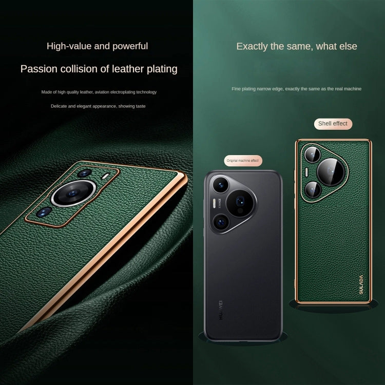 For Huawei Pura 70 Ultra SULADA TPU + Litchi Texture Leather Phone Case(Orange)