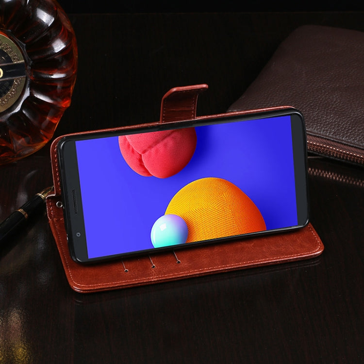 For Samsung Galaxy M01 Core idewei Crazy Horse Texture Horizontal Flip Leather Case with Holder & Card Slots & Wallet(Rose Red)