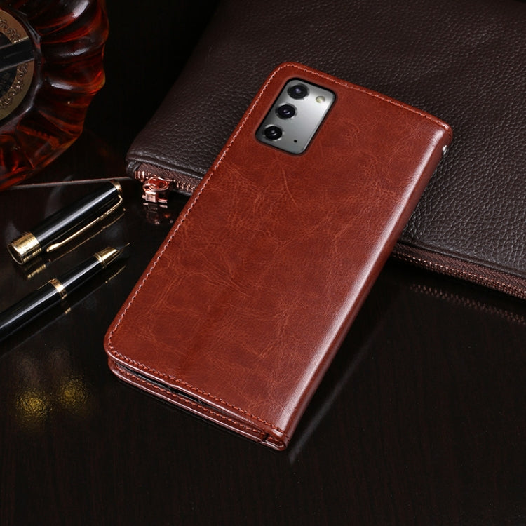 For Samsung Galaxy Note 20 5G idewei Crazy Horse Texture Horizontal Flip Leather Case with Holder & Card Slots & Wallet(Rose Red)