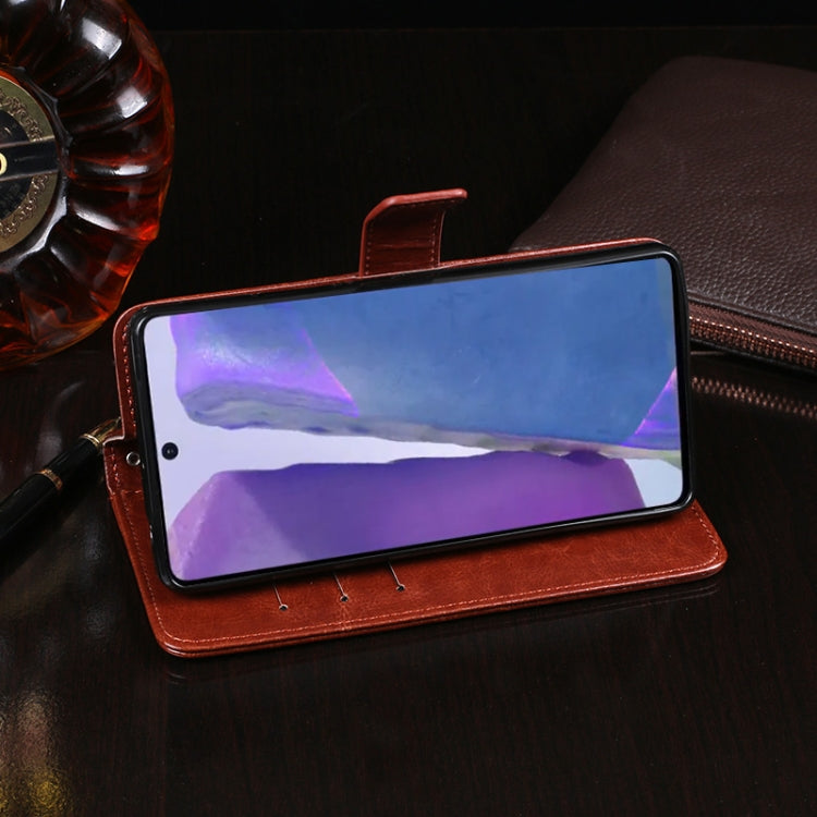 For Samsung Galaxy Note 20 5G idewei Crazy Horse Texture Horizontal Flip Leather Case with Holder & Card Slots & Wallet(Rose Red)
