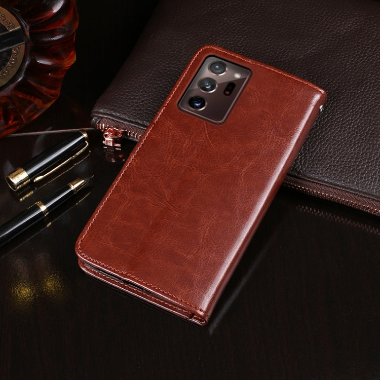 For Samsung Galaxy Note 20 Ultra idewei Crazy Horse Texture Horizontal Flip Leather Case with Holder & Card Slots & Wallet(Rose Red)