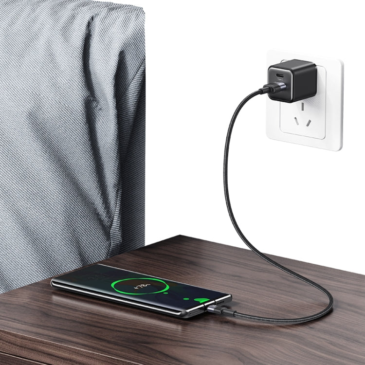 USAMS SJ718 3A USB to USB-C/Type-C Aluminum Alloy Data Cable, Length: 1.2m(Tarnish)