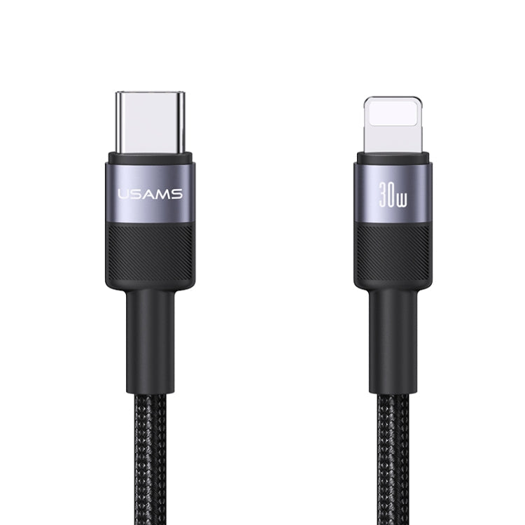 USAMS SJ729 30W USB-C/Type-C to 8 Pin Aluminum Alloy Data Cable, Length: 1.2m(Tarnish)