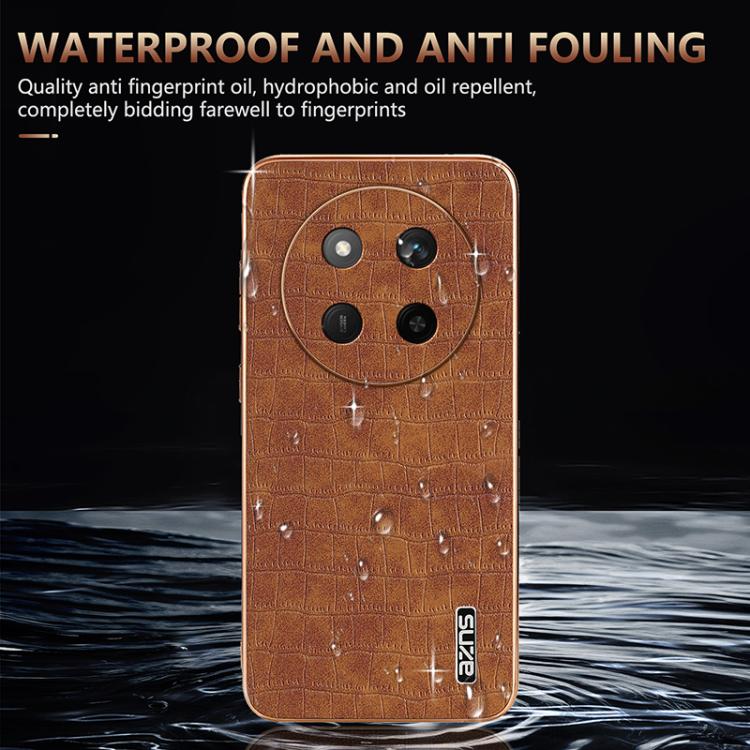 For Honor X60 Pro AZNS Electroplated Frame Crocodile Texture Full Coverage Phone Case(Black)