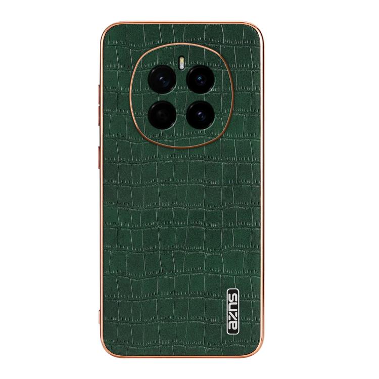 For Honor Magic7 AZNS Electroplated Frame Crocodile Texture Full Coverage Phone Case(Green)