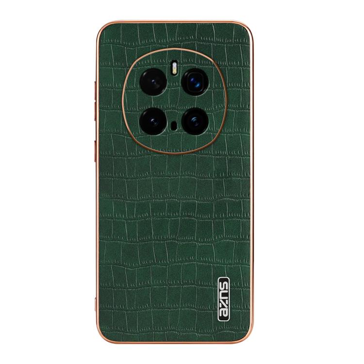 For Honor Magic7 Pro AZNS Electroplated Frame Crocodile Texture Full Coverage Phone Case(Green)
