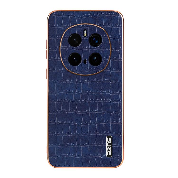 For Honor Magic7 Pro AZNS Electroplated Frame Crocodile Texture Full Coverage Phone Case(Blue)