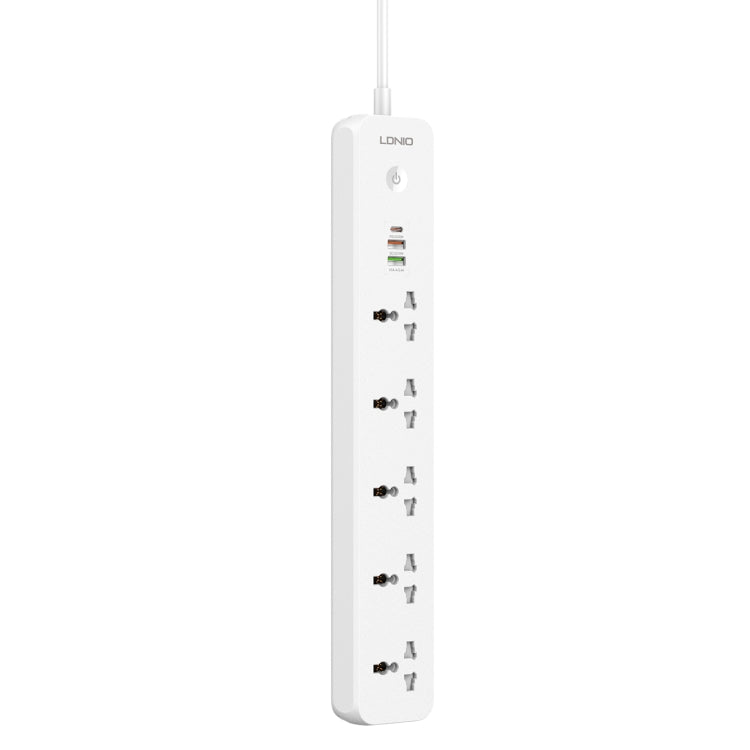 LDNIO SC5319 5-position Travel Home Office Socket with 38W USB Ports, Cable Length: 2m(EU Plug)