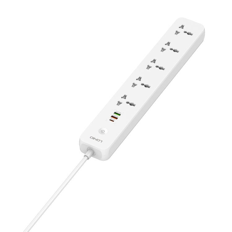 LDNIO SC5319 5-position Travel Home Office Socket with 38W USB Ports, Cable Length: 2m(UK Plug)