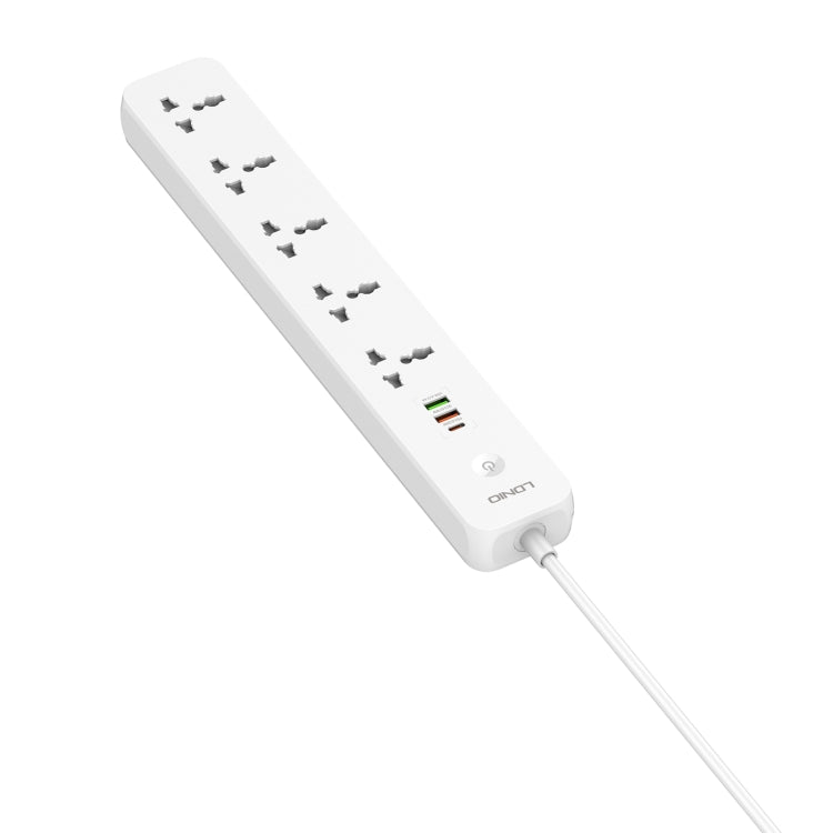 LDNIO SC5319 5-position Travel Home Office Socket with 38W USB Ports, Cable Length: 2m(EU Plug)