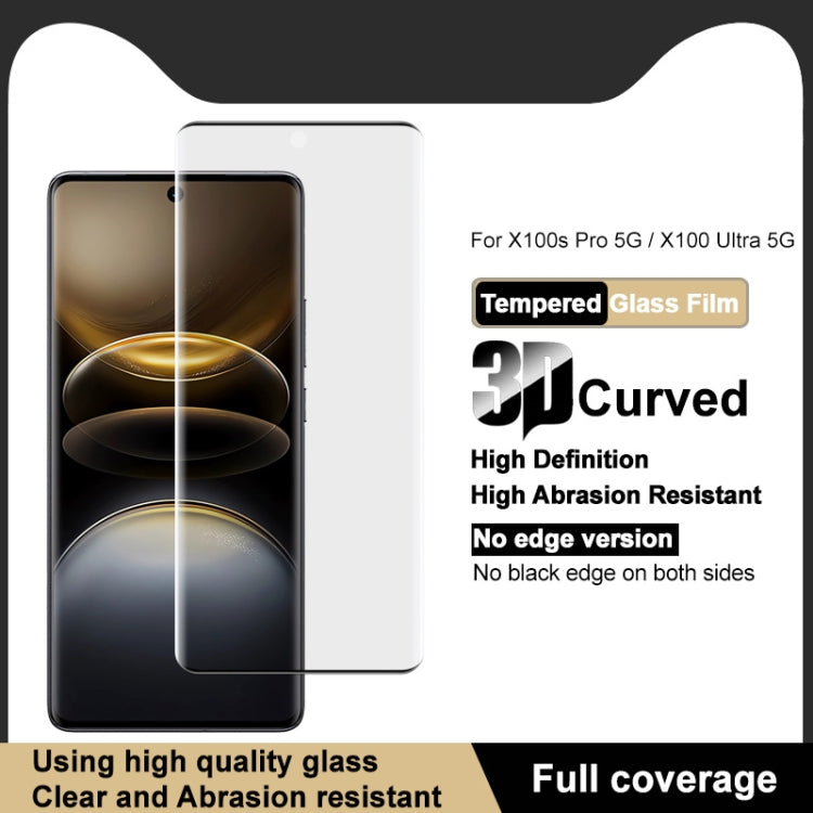 For vivo X100s Pro / X100 Ultra imak No Edge Version 3D Curved Full Screen Tempered Glass Film