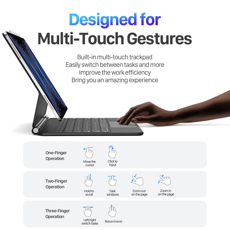 DUX DUCIS MK Series Floating Magnetic Keyboard Tablet Leather Case For iPad Air 13 2024 / Pro 12.9 2022 / 2021(Black)