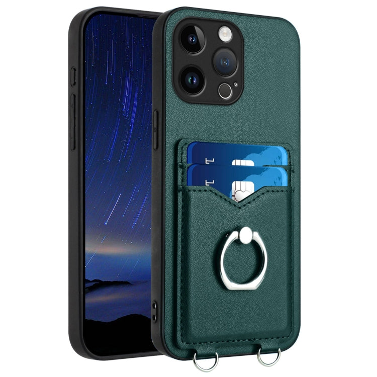 R20 Ring Card Holder Phone Case, For iPhone 15 Pro Max, For iPhone 15 Pro, For iPhone 15 Plus, For iPhone 15