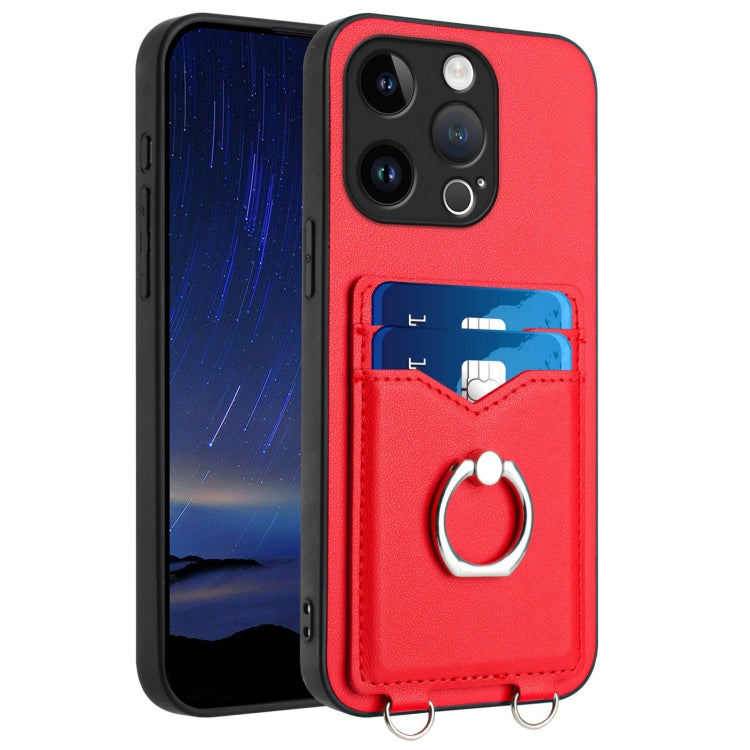 R20 Ring Card Holder Phone Case, For iPhone 15 Pro Max, For iPhone 15 Pro, For iPhone 15 Plus, For iPhone 15