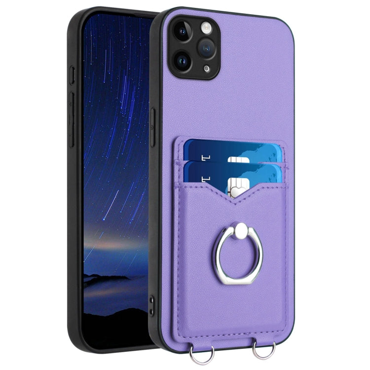 R20 Ring Card Holder Phone Case, For iPhone 12 mini, For iPhone 11 Pro Max, For iPhone 11, For iPhone 11 Pro