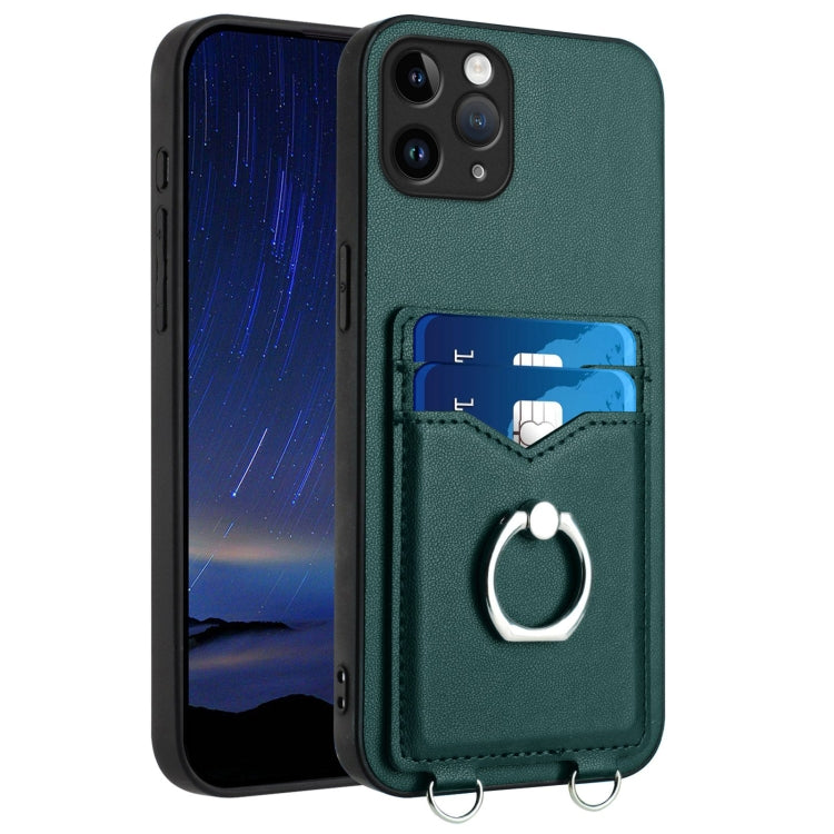 R20 Ring Card Holder Phone Case, For iPhone 12 mini, For iPhone 11 Pro Max, For iPhone 11, For iPhone 11 Pro