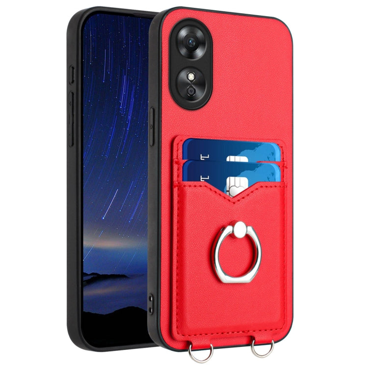 R20 Ring Card Holder Phone Case, For OPPO A78 4G Global, For OPPO A17 Global, For OPPO A79 5G Global