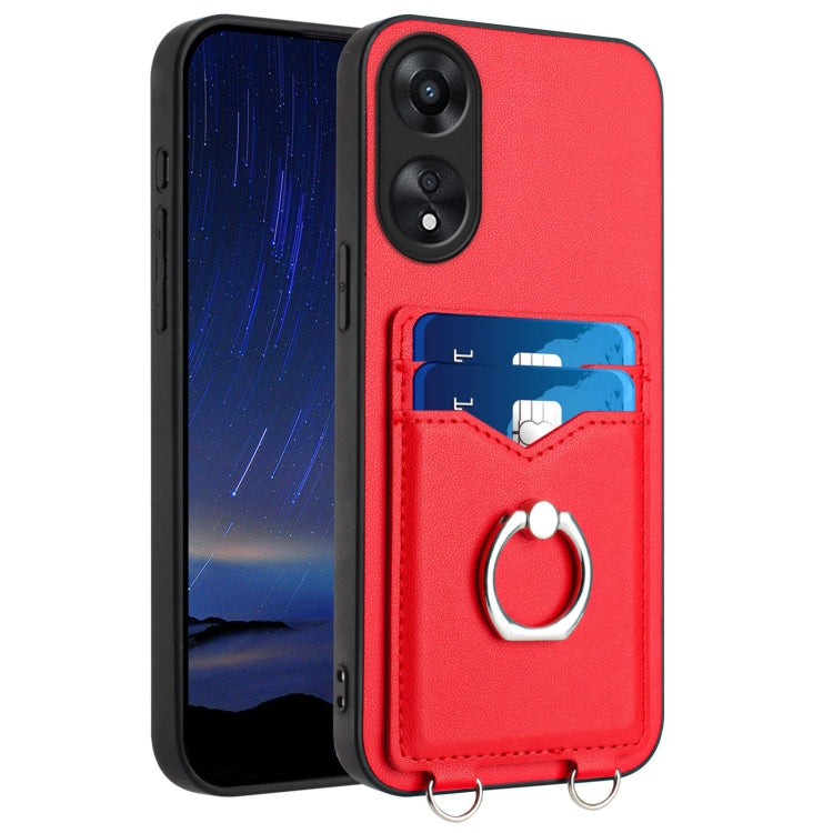 R20 Ring Card Holder Phone Case, For OPPO A78 4G Global, For OPPO A17 Global, For OPPO A79 5G Global