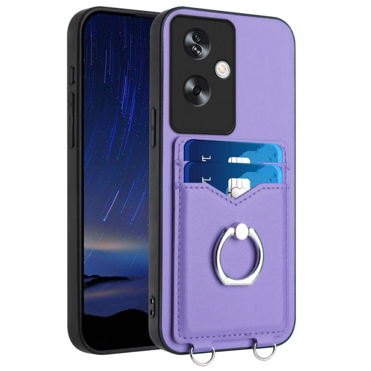 R20 Ring Card Holder Phone Case, For OPPO A78 4G Global, For OPPO A17 Global, For OPPO A79 5G Global