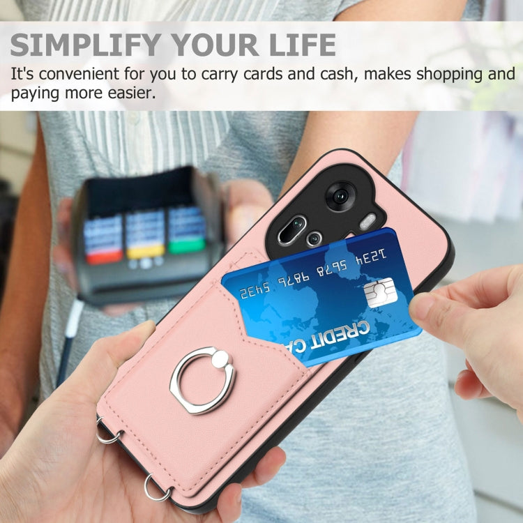 R20 Ring Card Holder Phone Case, For OPPO Reno11 Global, For OPPO Reno11 Pro Global, For OPPO A58 / A58x / A1x, For OPPO A1 Active / A2x