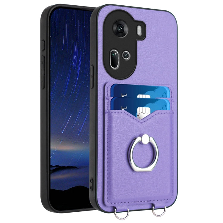 R20 Ring Card Holder Phone Case, For OPPO Reno11 Global, For OPPO Reno11 Pro Global, For OPPO A58 / A58x / A1x, For OPPO A1 Active / A2x