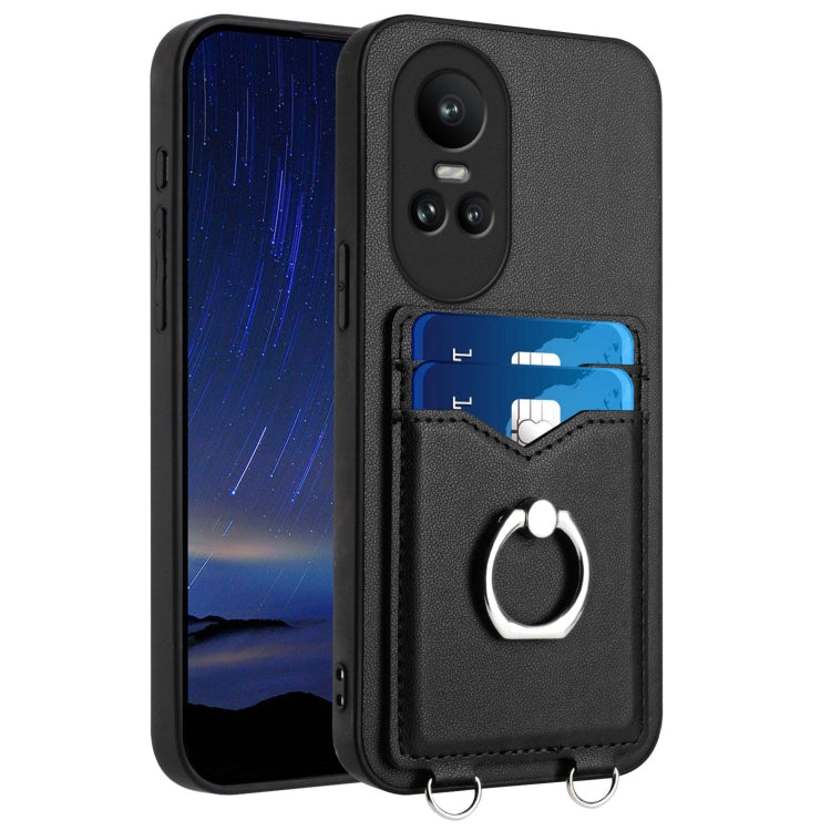 R20 Ring Card Holder Phone Case, For OPPO A38 4G / A18 4G Global, For OPPO A58 4G Global, For OPPO Reno10, For OPPO Reno10 Pro 5G Global