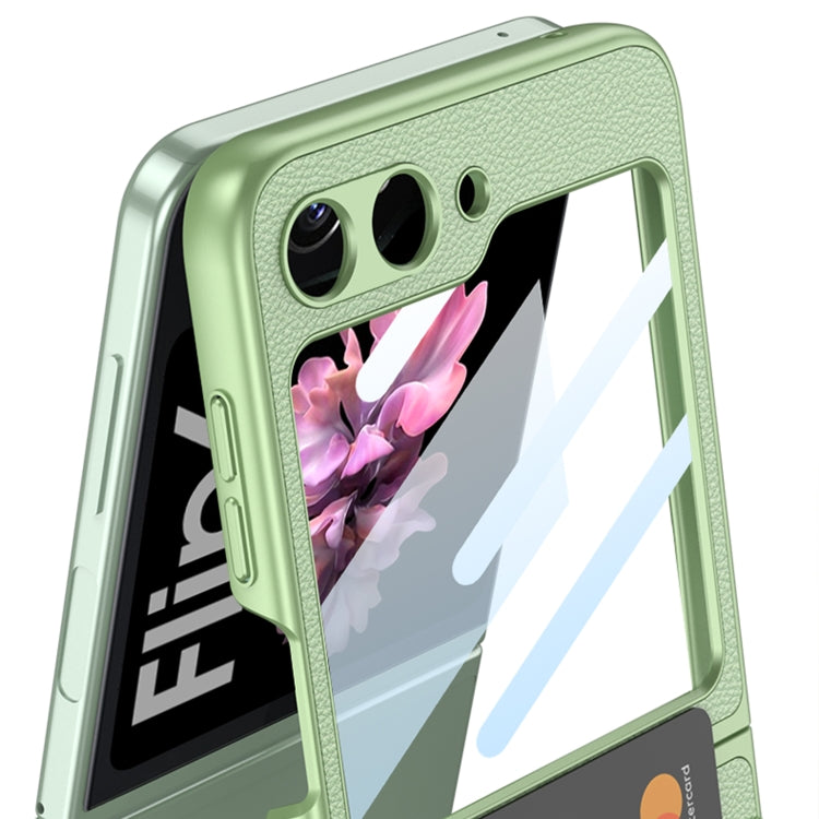 For Samsung Galaxy Z Flip6 / Flip7 FE GKK Integrated Ultra-thin Leather Card Slots Phone Case with Ring Holder(Green)