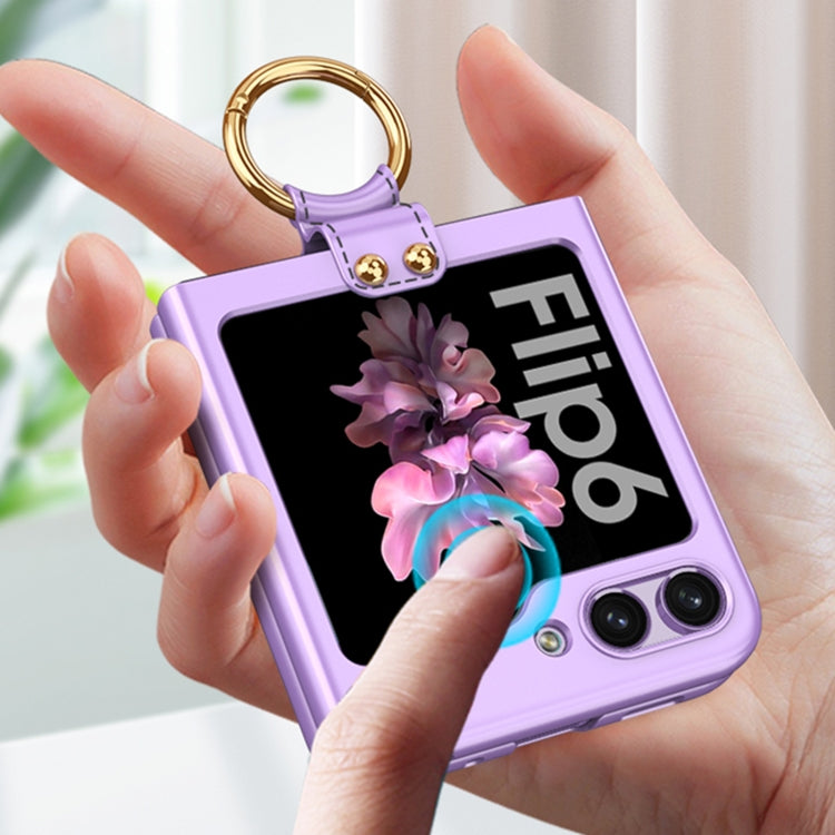 For Samsung Galaxy Z Flip6 / Flip7 FE GKK Ultra-thin PC Full Coverage Phone Case with Ring Holder(Grey)