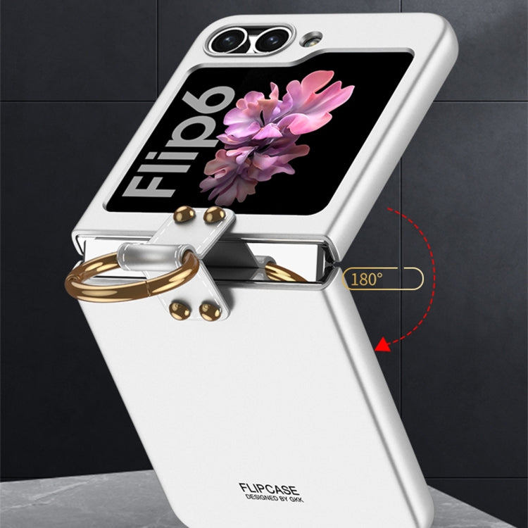 For Samsung Galaxy Z Flip6 / Flip7 FE GKK Ultra-thin PC Full Coverage Phone Case with Ring Holder(Grey)