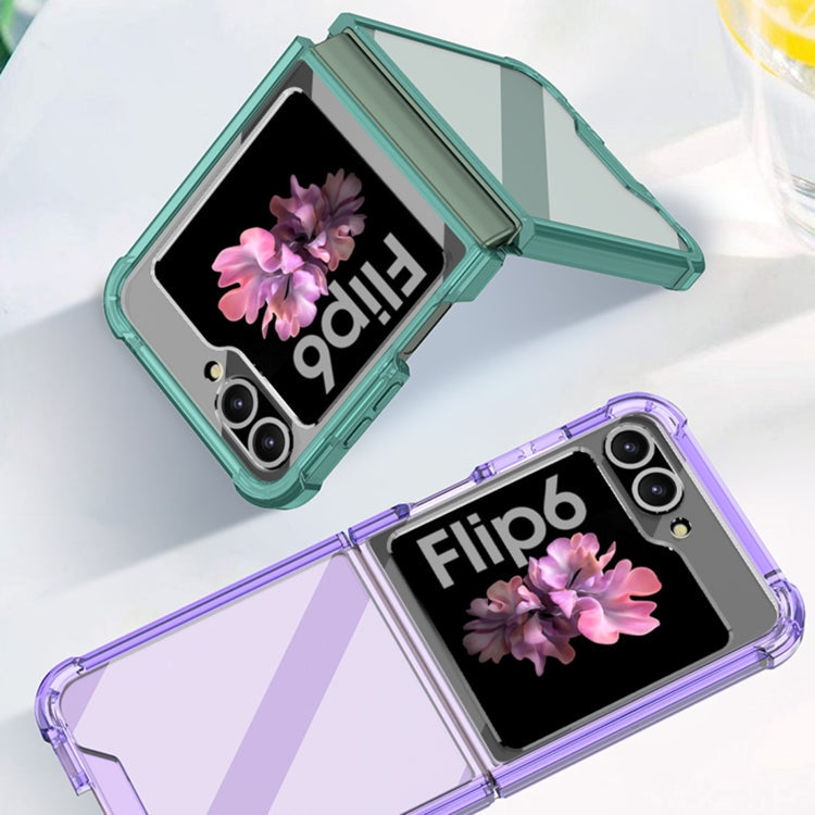 For Samsung Galaxy Z Flip6 / Flip7 FE GKK Airbag Full Coverage Phone Case with Tempered Film(Green)