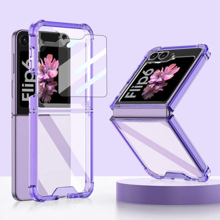 For Samsung Galaxy Z Flip6 / Flip7 FE GKK Airbag Full Coverage Phone Case with Tempered Film(Purple)