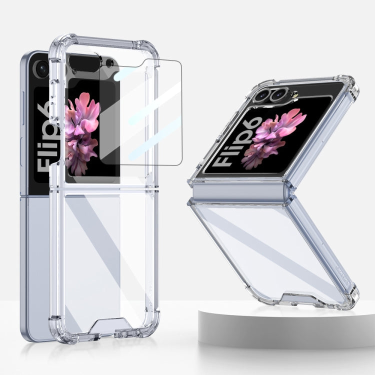 For Samsung Galaxy Z Flip6 / Flip7 FE GKK Airbag Full Coverage Phone Case with Tempered Film(Transparent)