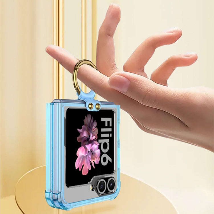 For Samsung Galaxy Z Flip6 / Flip7 FE GKK Airbag Ring Full Coverage Phone Case(Blue)