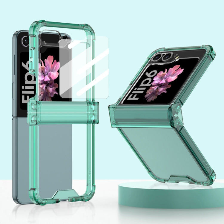 For Samsung Galaxy Z Flip6 / Flip7 FE GKK Airbag Hinge Full Coverage Phone Case with Tempered Film(Green)