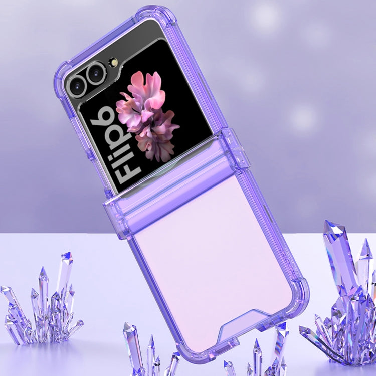 For Samsung Galaxy Z Flip6 / Flip7 FE GKK Airbag Hinge Full Coverage Phone Case with Tempered Film(Purple)