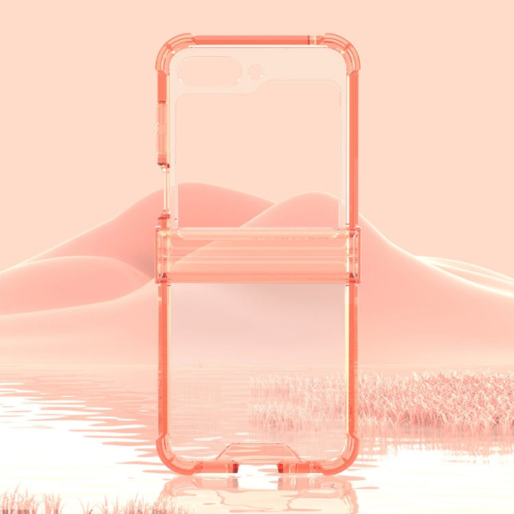 For Samsung Galaxy Z Flip6 / Flip7 FE GKK Airbag Hinge Full Coverage Phone Case with Tempered Film(Orange)
