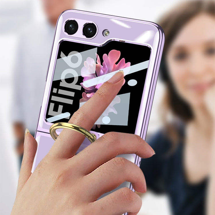 For Samsung Galaxy Z Flip6 / Flip7 FE GKK Integrated Electroplating Phone Case with Ring(Purple)
