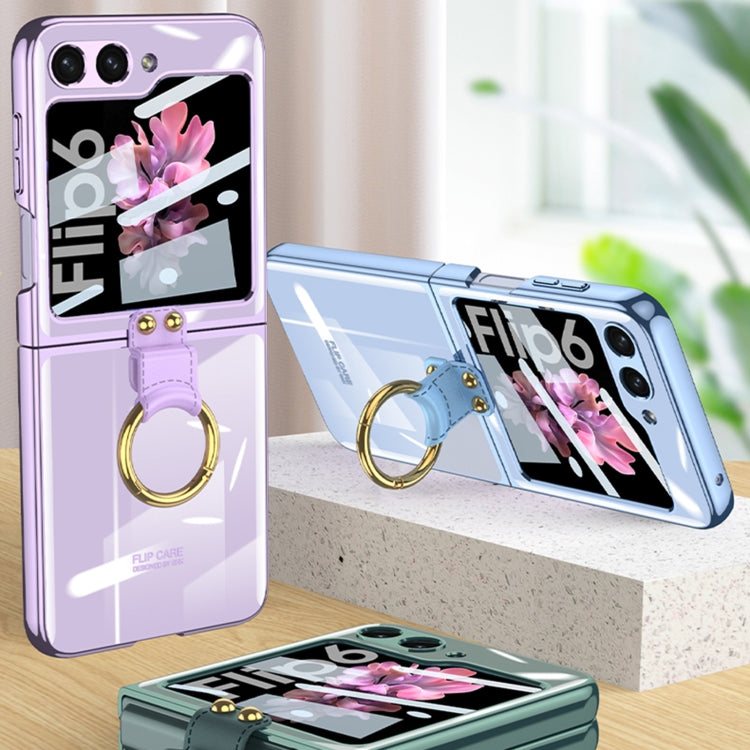 For Samsung Galaxy Z Flip6 / Flip7 FE GKK Integrated Electroplating Phone Case with Ring(Black)