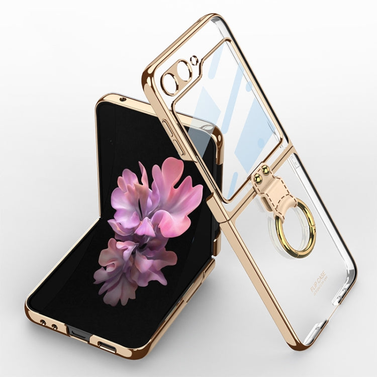 For Samsung Galaxy Z Flip6 / Flip7 FE GKK Integrated Electroplating Phone Case with Ring(Gold)