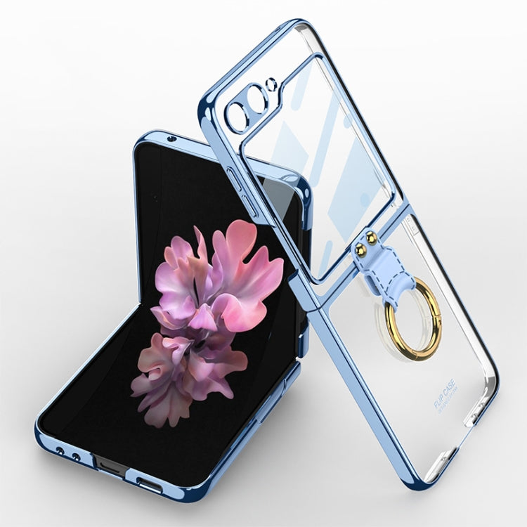 For Samsung Galaxy Z Flip6 / Flip7 FE GKK Integrated Electroplating Phone Case with Ring(Blue)
