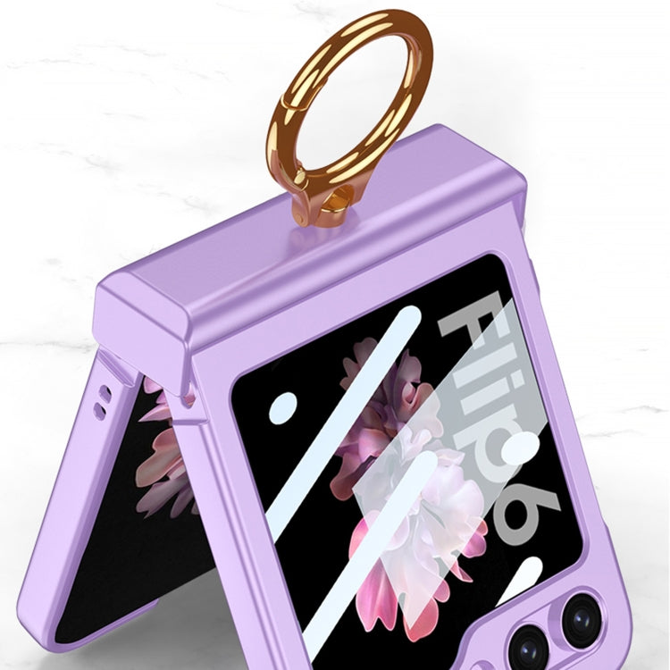 For Samsung Galaxy Z Flip6 / Flip7 FE GKK Integrated Ultra-thin Hinge Full Coverage Phone Case with Ring(Pink)