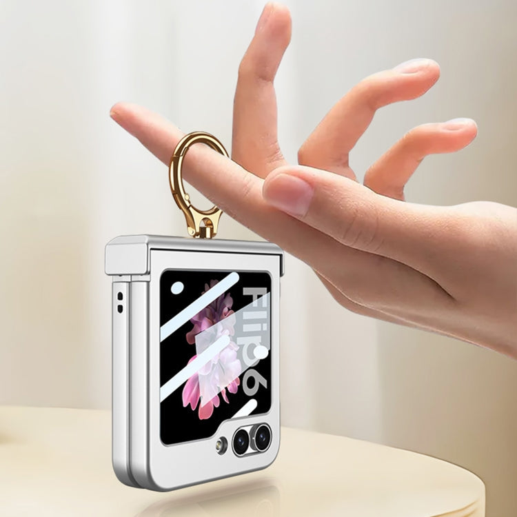 For Samsung Galaxy Z Flip6 / Flip7 FE GKK Integrated Ultra-thin Hinge Full Coverage Phone Case with Ring(Pink)