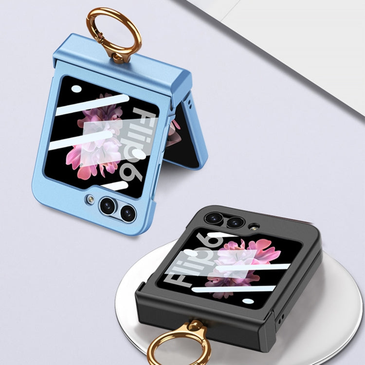 For Samsung Galaxy Z Flip6 / Flip7 FE GKK Integrated Ultra-thin Hinge Full Coverage Phone Case with Ring(Dream Mirror Purple)