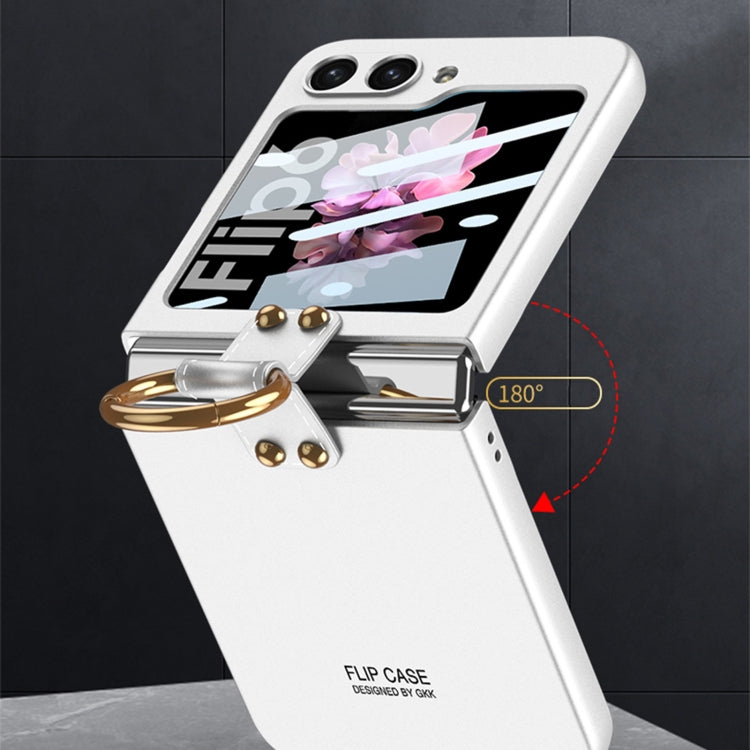 For Samsung Galaxy Z Flip6 / Flip7 FE GKK Integrated Ultra-thin PC Full Coverage Phone Case with Ring Holder(Gray)