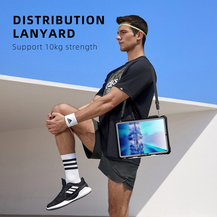 For iPad Pro 11 2025 / 2024 RedPepper IP68 Waterproof PC + TPU Case with Lanyard & Swivel Bracket(Black)