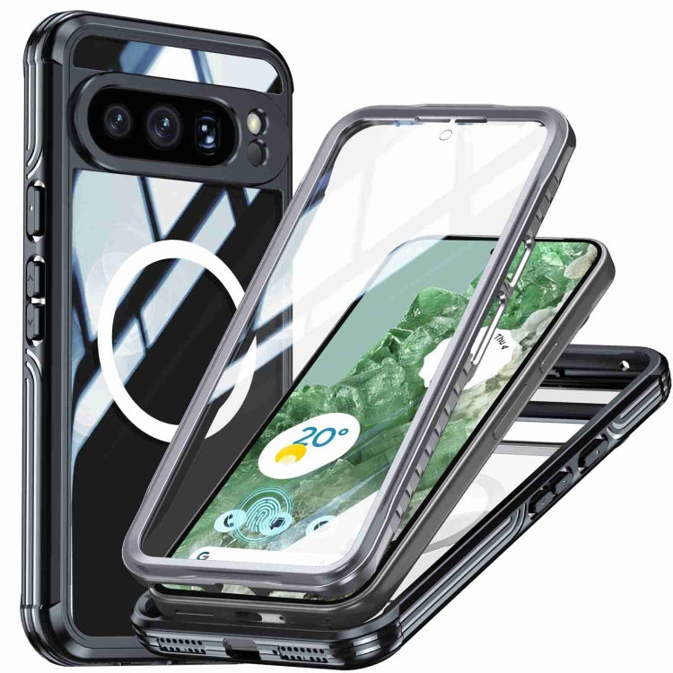 For Google Pixel 9 Pro XL RedPepper Transparent IP54 Life Waterproof Phone Case(Black)