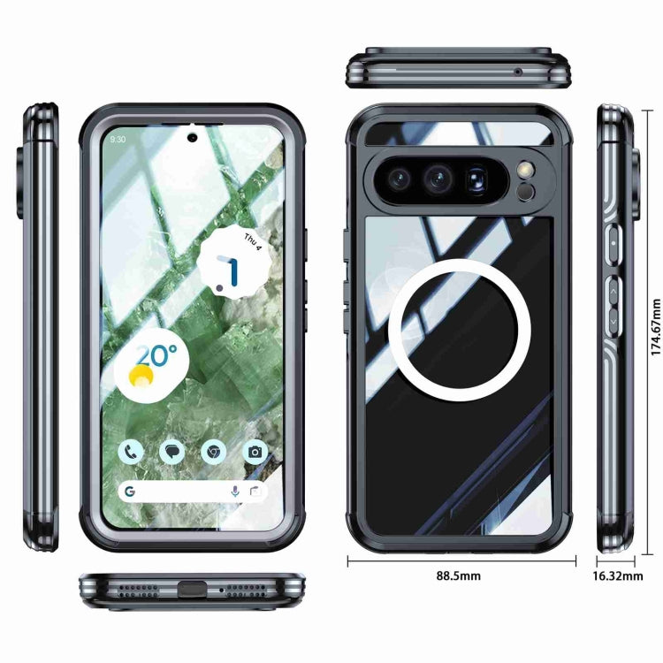 For Google Pixel 9 Pro XL RedPepper Transparent IP54 Life Waterproof Phone Case(Black)